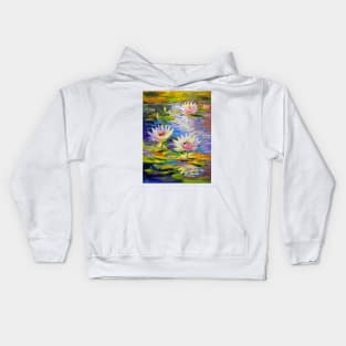 Water lilies in the pond Kids Hoodie